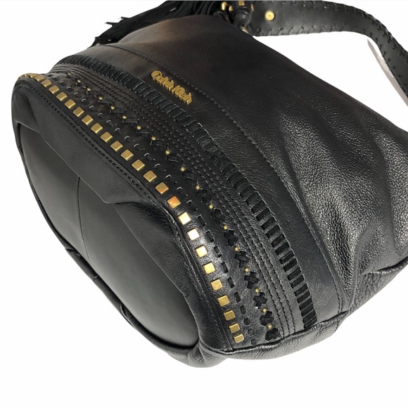 Calvin Klein Leather Studded Hobo Shoulder Bag - Picture 11 of 15